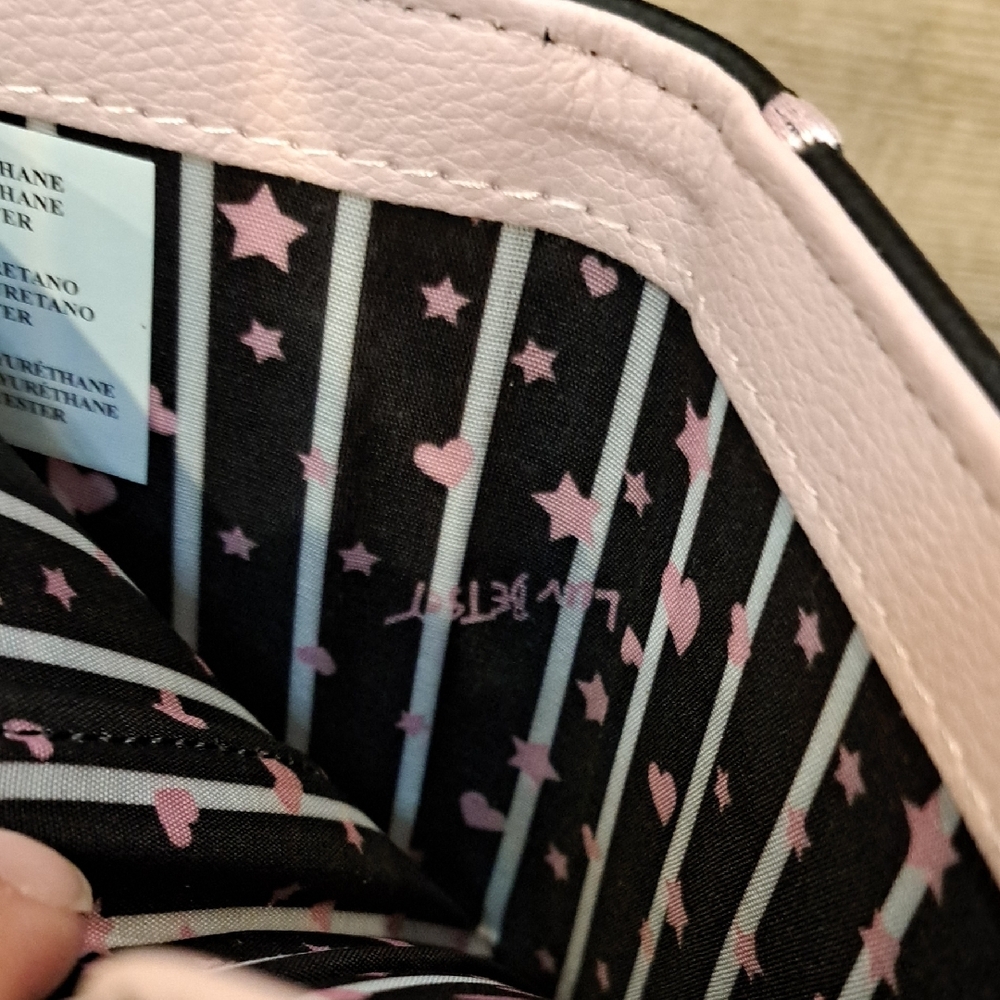 Betsey Johnson Pink and Black With Hearts Wallet. NWOT - Picture 5 of 8